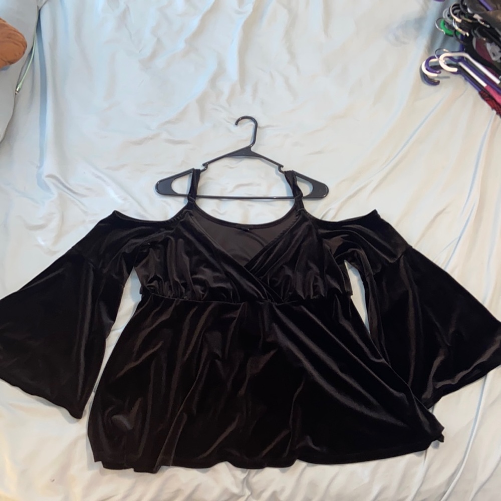 Torrid 2. Black velvet top.